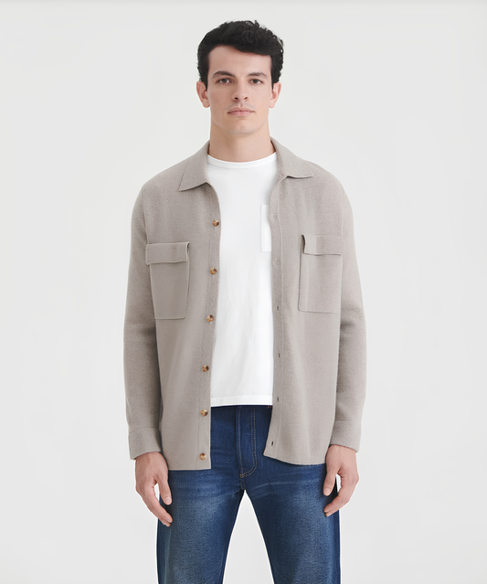 Cashmere field shirt jacket