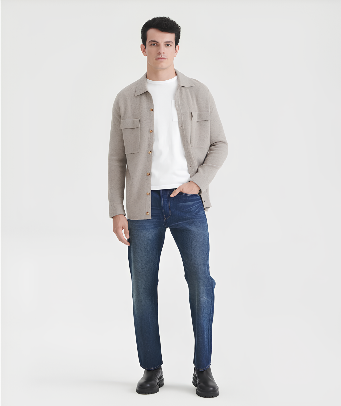 Cashmere field shirt jacket