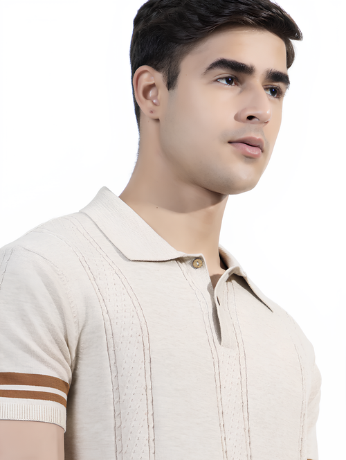 Cotton Textured Knit Polo