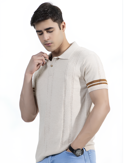 Cotton Textured Knit Polo