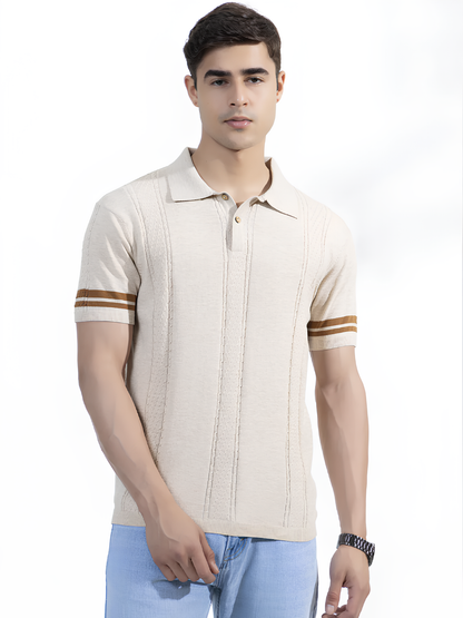 Cotton Textured Knit Polo