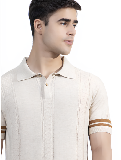 Cotton Textured Knit Polo